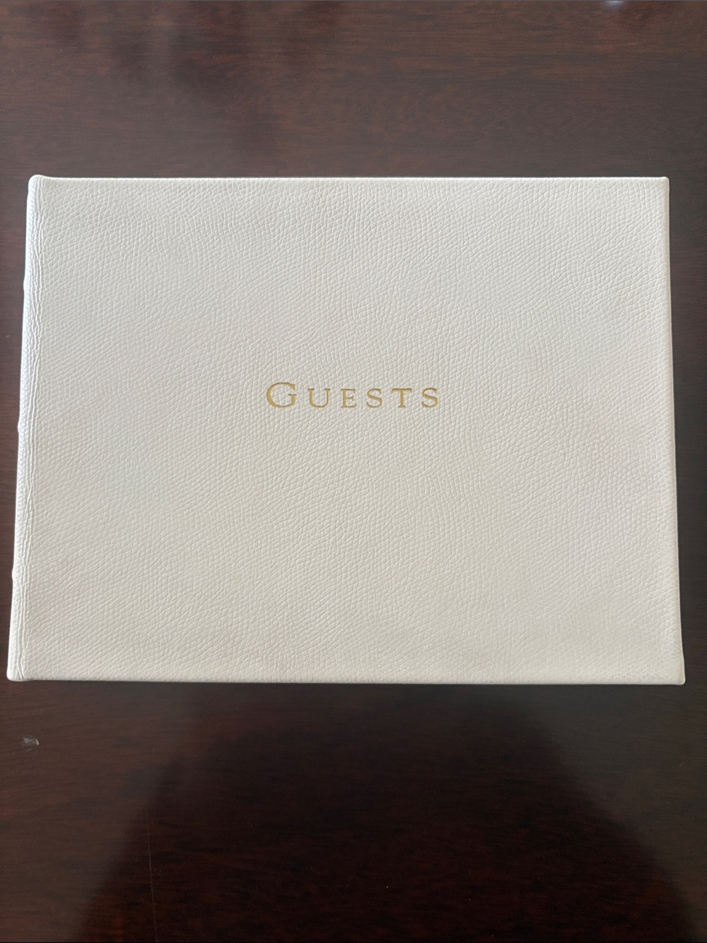 Classic Cream Guest Keepsake Book with Gold Foil
